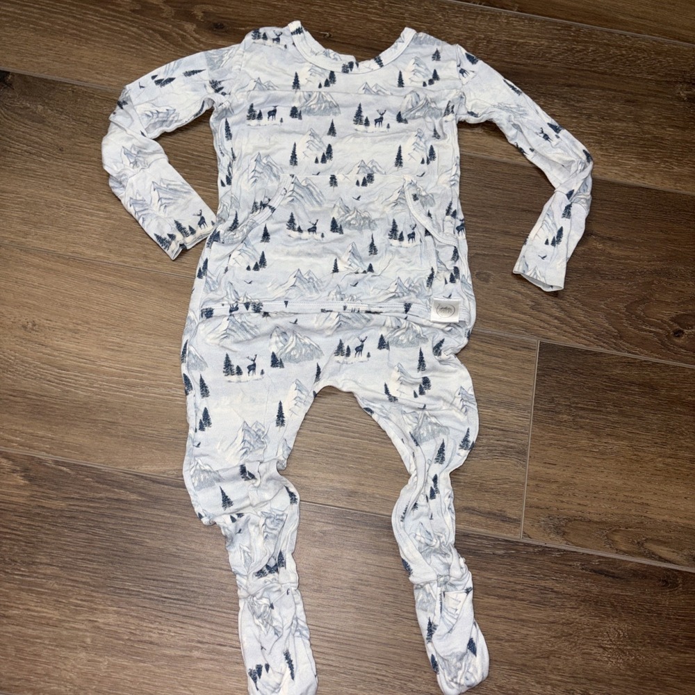 Ready Set Romper Bamboo outfit 12-24 Month Winter Mountains Deer